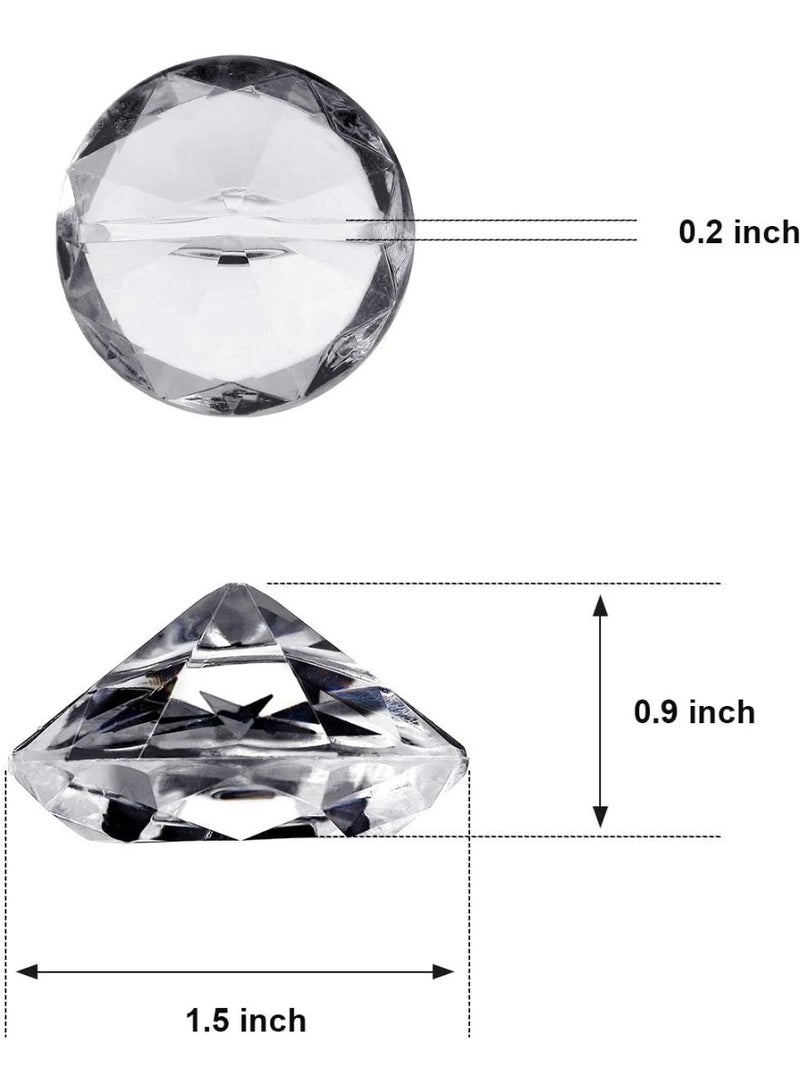 LYNLYN 12 Pack Diamond Place Card Holders, Crystal-Look Acrylic Table Number Card Stands with Wide Stable Base, Shiny Faceted Design for Weddings, Parties, Table Settings, Menus, Labels, Photos and Office Memos - Image 2